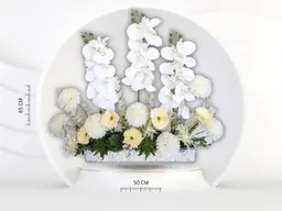Pure beauty acrylic with white artificial flower